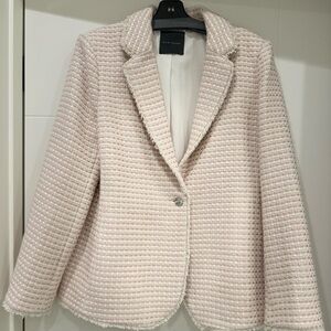 Elie Tahari Tweed One-Button Blazer